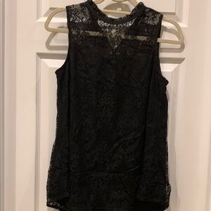 Elegant Black Lace Sleeveless Top